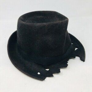 Unbranded Brown Wool Distressed Derby Hat Burned